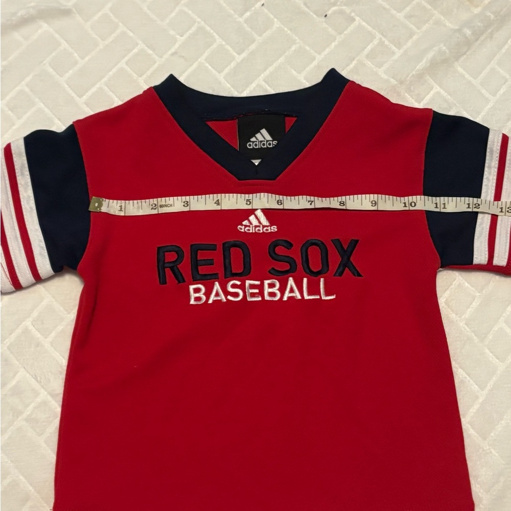 Adidas Red and Black Jersey Top